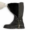 Excellent GUCCI Knee-high boots Mouton black leather Women 37.5 Used