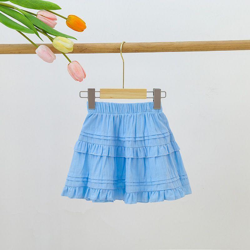 Mädchen Midi-Rock Sommer-Outfit Neuer Süßer Prinzessinnenstil Kuchenrock Kinder Plisseerock