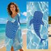 Whale Shark Underwater Ripple Ocean Pattern Beach Towel Nautical Marine Theme Lightweight Towel For Coastal Beach Pool Holiday