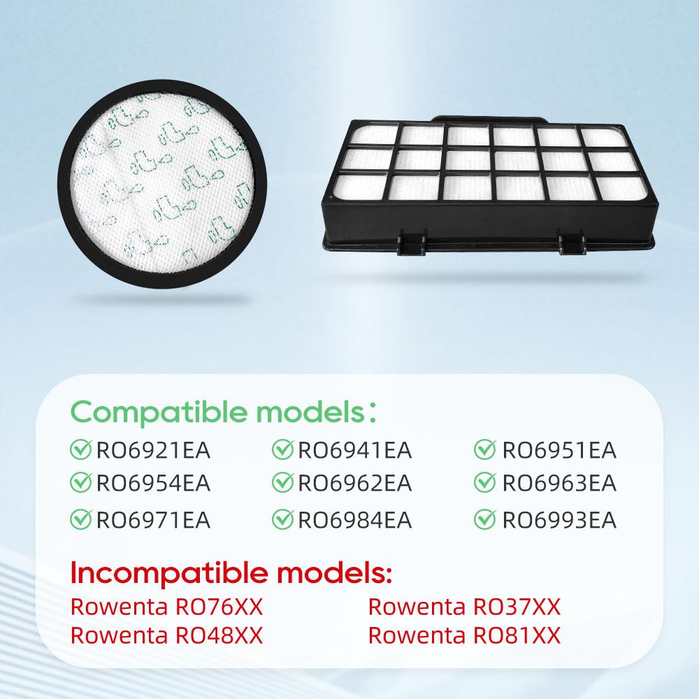Compatible for Rowenta X-Trem Power RO6941EA RO6951EA RO6954EA RO6963EA RO6971EA RO6984EA RO6993EA  RO6921EA Hepa Filter
