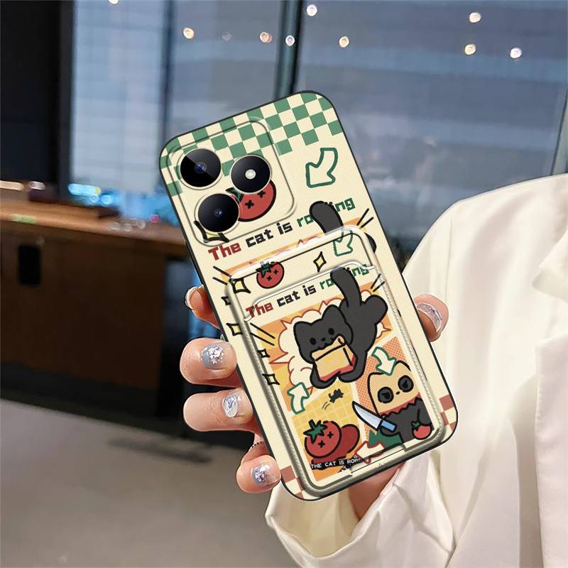 Dirt-resistant Fashion Design Phone Case For Realme C53/Narzo N53/Note50/C51/C51S Silicone Cover Anti-dust Card bag Cute