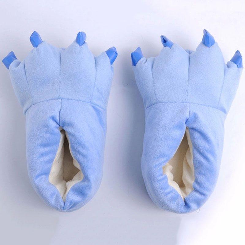 Cozy Dinosaur Cosplay Costume Slippers With Soft Plush Paw Shoes For Winter Warmth