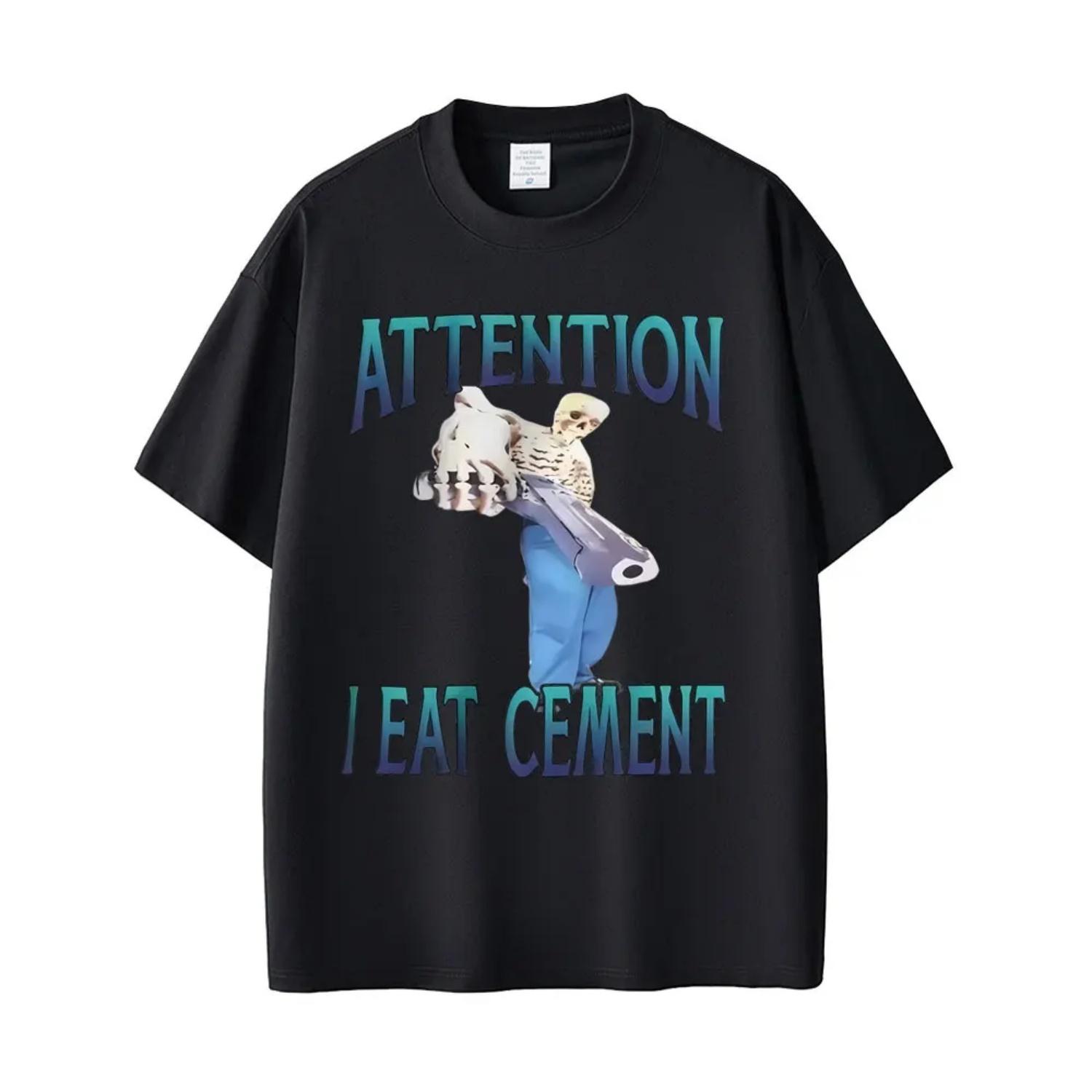 

Atteention I Eat Cet Skeleton Funny Meme T-shirt Casual Cotton Vintage T Shirts s Fashion Oversized Streetwear S чёрный