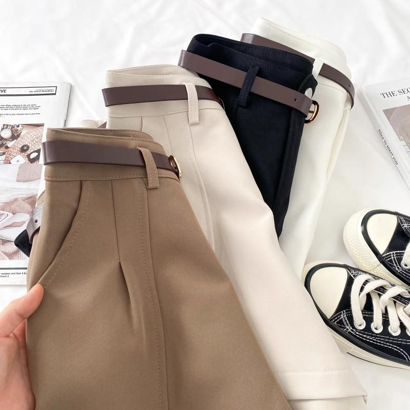 Spring/Summer 2025 Women's High-Waisted A-Line Wide Leg Vintage-Style Casual Shorts