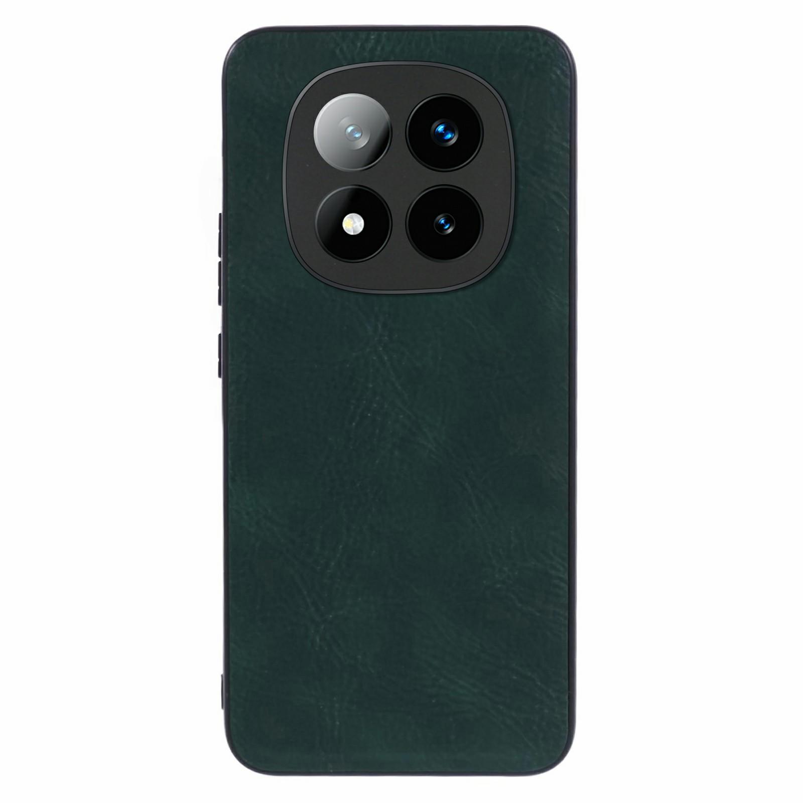 

For Xiaomi Redmi Note 14 Pro+ 5G Case Retro Leather Coated PC+TPU Phone Cover Green