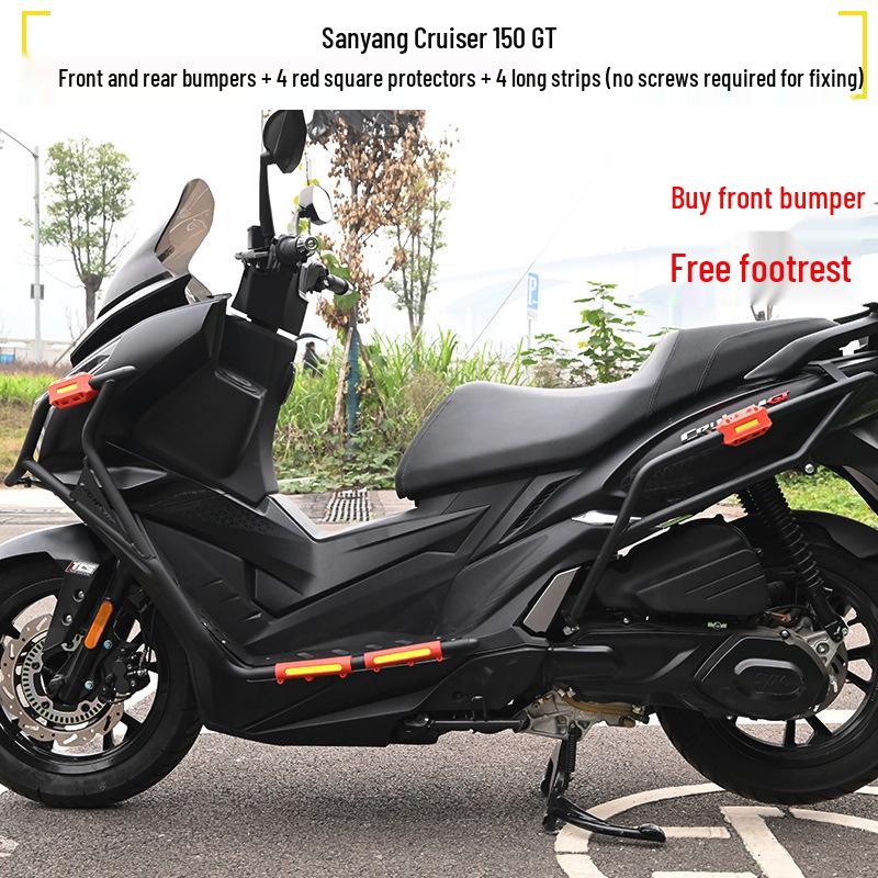 SYC Cruiser 150/GT Motorcycle Exhaust Guards & Folding Backrest Luggage Rack