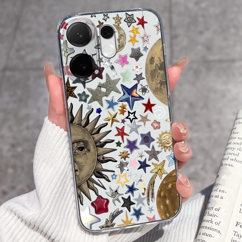 For Vivo V60 V50 V40 Lite V40e V30e V20 Pro SE Phone Case Beautiful Mountain Range Patterns Transparent TPU Anti Slip Soft Back Covers For Vivo Casing