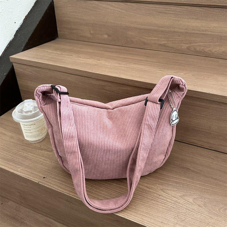 Corduroy Korean-Chic Literary Crossbody Bag for Women