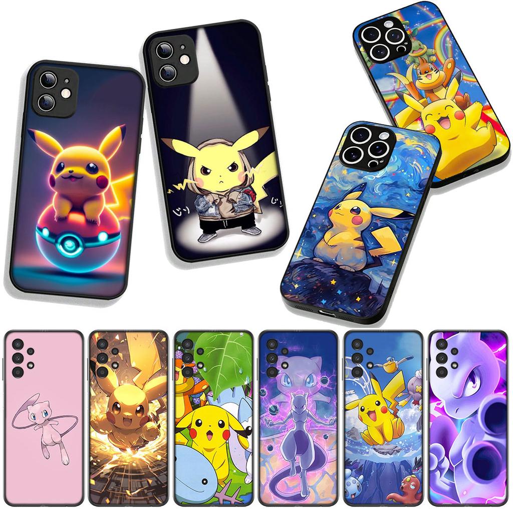 Mew Two Mewtwo P-Pokemons P-Pikachus for Motorola Moto Edge 70 60 Fusion 40 NEO Pro G56 G96 G71 G73 G52 G41 G42 G50 G51 Case