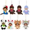 Monchhichi Doll Keychain Kawaii Bags Hanging Pendants Children's Day Birthday Gift   Backpack Keyring Ornament Party Favor