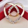 Zircon Buckle Scarf Womens Clothing Accessories Golden Heart Shaped Shiny Style