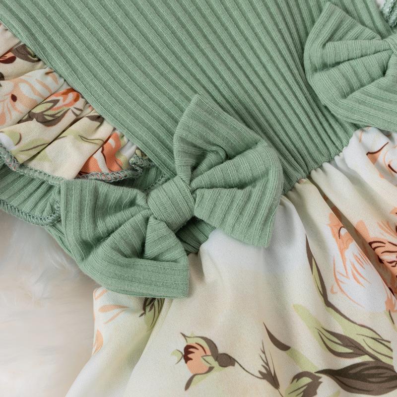 Summer Floral Short Sleeve Newborn Romper for 0-1 Year Olds - European & American Style