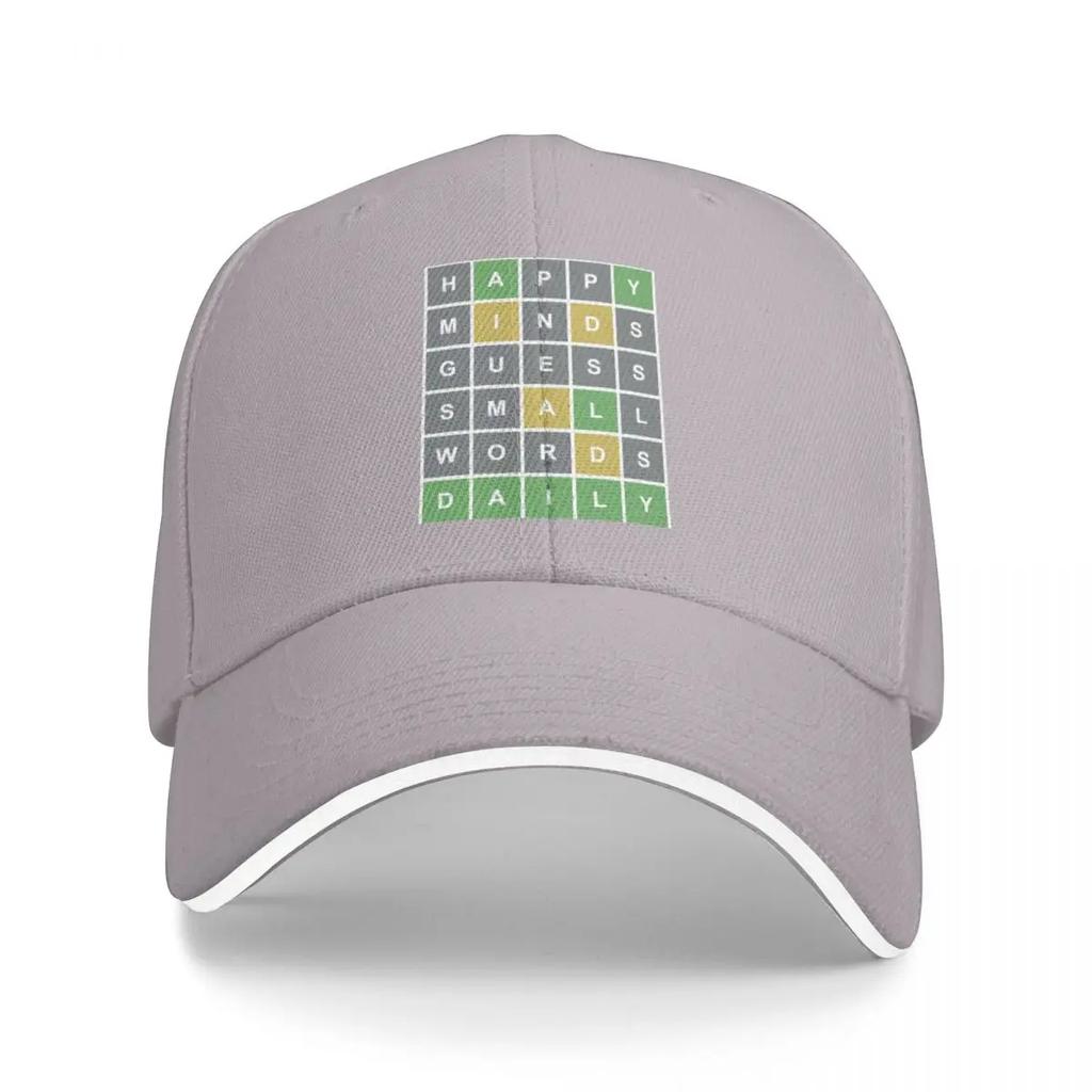 Happy Minds Guess Small Words Daily Wordle Game Baseball Cap Snap Back Hat hard hat tea Hat Women's Golf Wear Men's