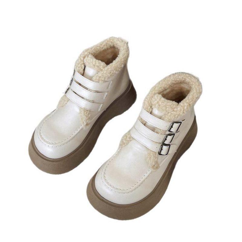 Fashion Hot Selling Woman Shoes Elegant With Medium Heels Snow Boots for Women Lace-up Padded Laces Trend 2025 Demi-season eWarm on Slip