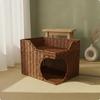 Feline Bed with Heart Door Comfortable Double Tier Easy To Clean