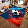 Soccer Ball Carpet with Red and Blue Abstract Design, Modern Style Suitable for Use As an Anti-slip for Living Room Bedroom Sofas