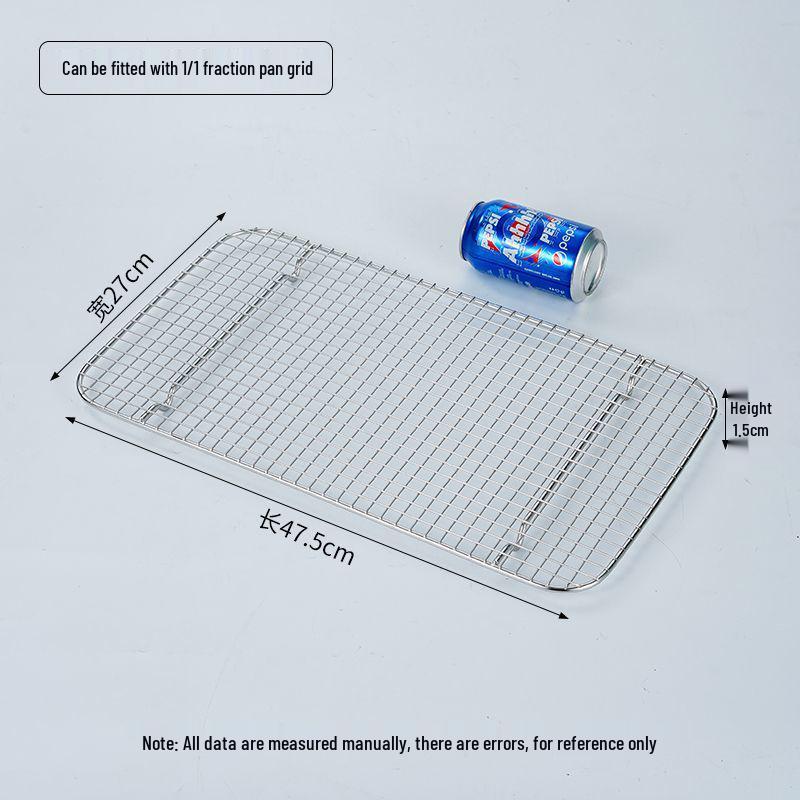 Rektangulært grillnett og tørkestativ i rustfritt stål med V-bendesign