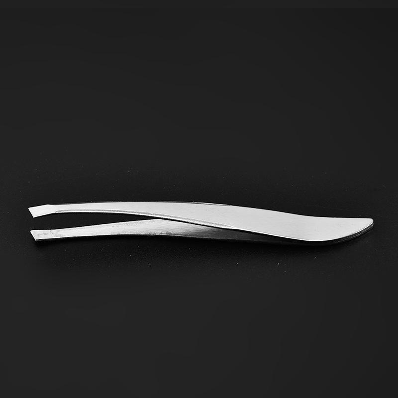 Gold-Plated Stainless Steel Banana Tweezers for Eyebrow Trimming