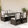 VidaXL Garden Dining Set 5 Pcs and Brown Cushions Poly Rattan 3262974