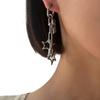 Cool Minimalists Styles Star Shaped Punk Earrings Crafted from Steel Sturdy Hoops
