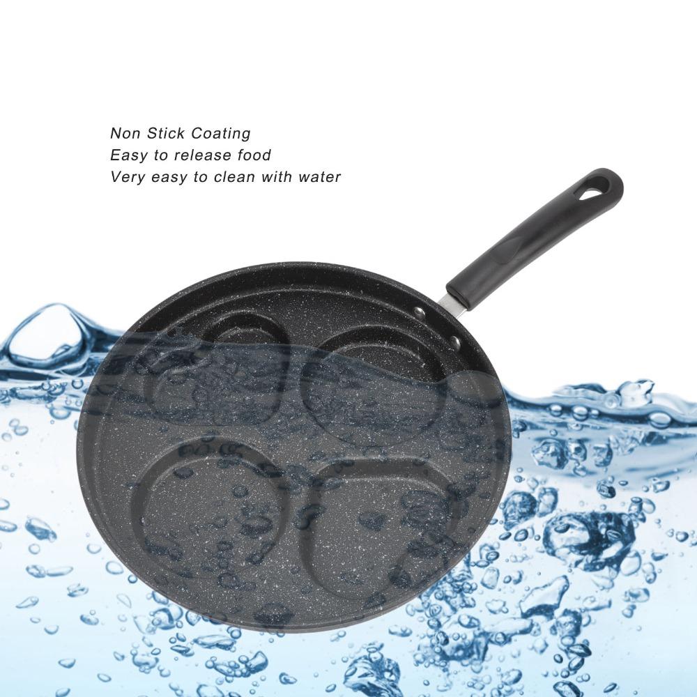 Black Frying Pan Aluminum Alloy Omelette Pan Durable Egg Frying Pan Pancake Bacon Burger
