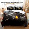 3D Print Terror of Orion Space Monster Bedding Set 3Pcs Sci Fi Alien Duvet Cover Set with Pillowcases for Men Bedroom Decor