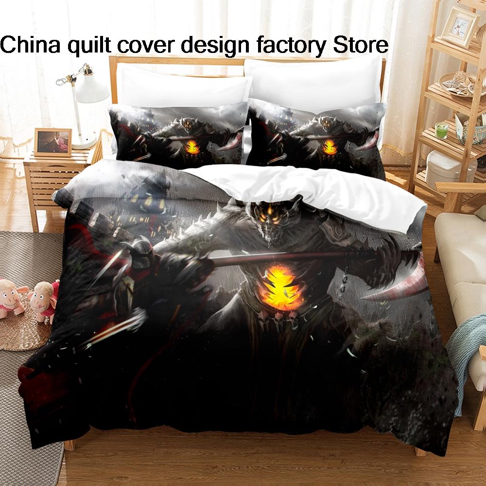 3D Print Terror of Orion Space Monster Bedding Set 3Pcs Sci Fi Alien Duvet Cover Set with Pillowcases for Men Bedroom Decor