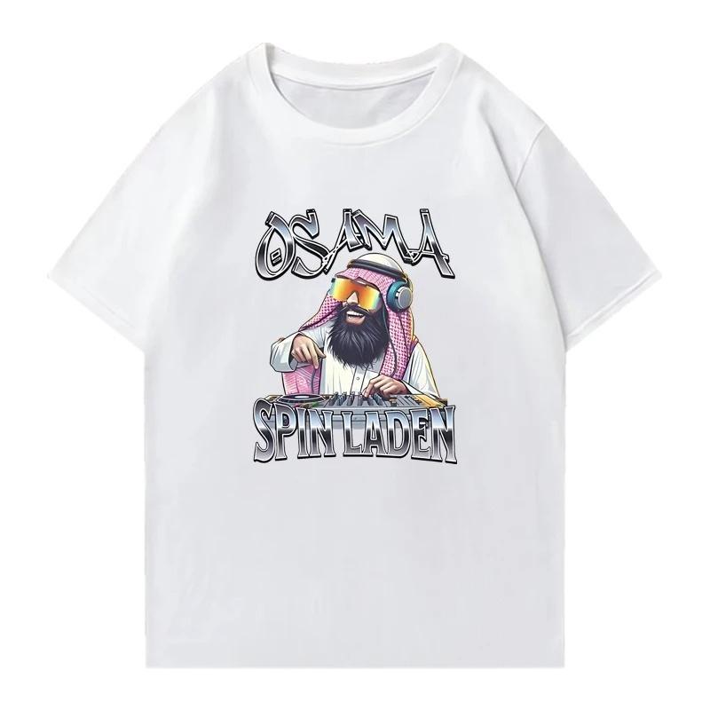 High Quality Osama Spin Laden Graphic print Men Women Oversized Tee shirt 100% Cotton Fashion short sleeve t-shirts Unisex Tops