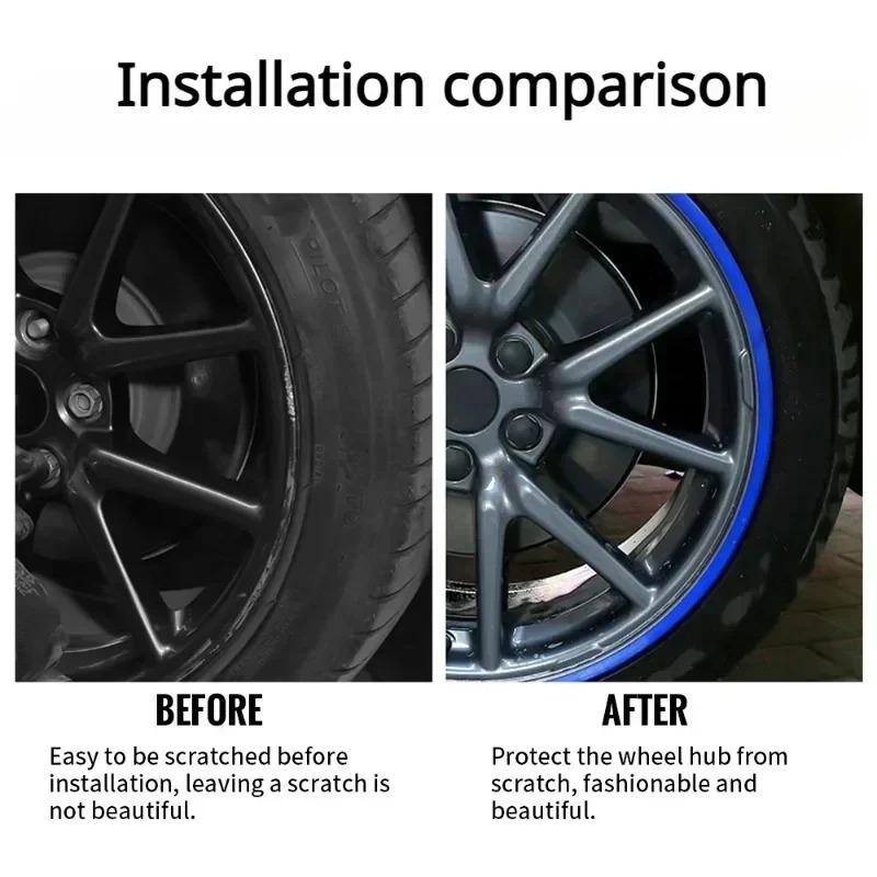 Universal Car 4pcs Vehicle Wheel Rims Edge Protector For Tesla Model 3 Y S X 2017-2026 Car Wheel Guard Rim Protecting Trim Ring