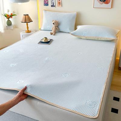 Ice Bean Mat Cool Bedspread Set - Fitted Sheet Style for Dorms, Air-conditioned Rooms, Ice Silk Feel.