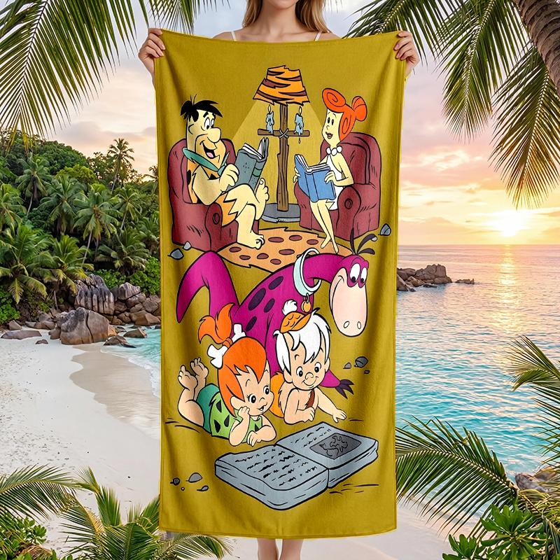 Flintstones Fashion Beach Towel: Ideal for Summer Adventures Soft, absorbent and quick drying suitable for swimming and bathing