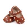 0-18months Toddler Girls Mary Jane Flats Slippers PU Leather summer Dress Shoes for Infant girl Floral Embroidery Princess Shoes
