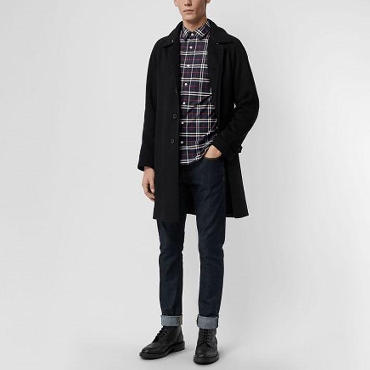 Burberry Shirts Men's Marine Blue Pointed Collar Moderate Other 80048351