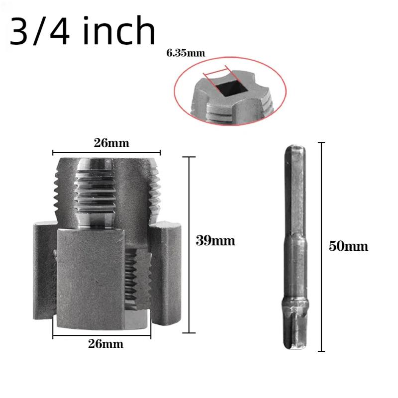 1/2palcový 3/4palcový závitník na PPR/PVC vodovodní potrubí Závitník Vnitřní závit Vnější závit Integrovaný otvírák na závity vodovodního potrubí