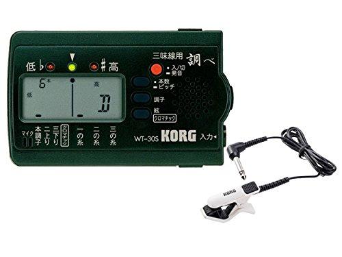 KORG Shamisen Tuner WT-30S + Contact Microphone CM-300-WHBK Set
