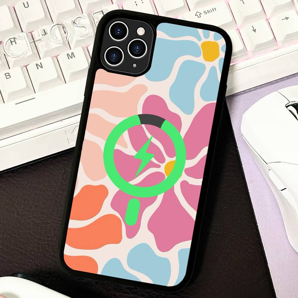 Abstract Flower Market For Magnetic Phone Case For IPhone 17 16 Pro Max 15 Plus 14 13 12 11 Cover