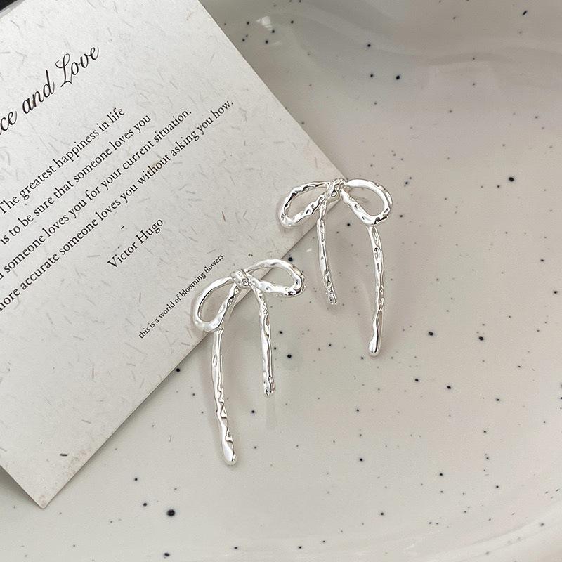 Fashion Bowknot Star Stud Earrings For Women Girls Copper Color Versatile Earring Party Zircon Accessories Gifts