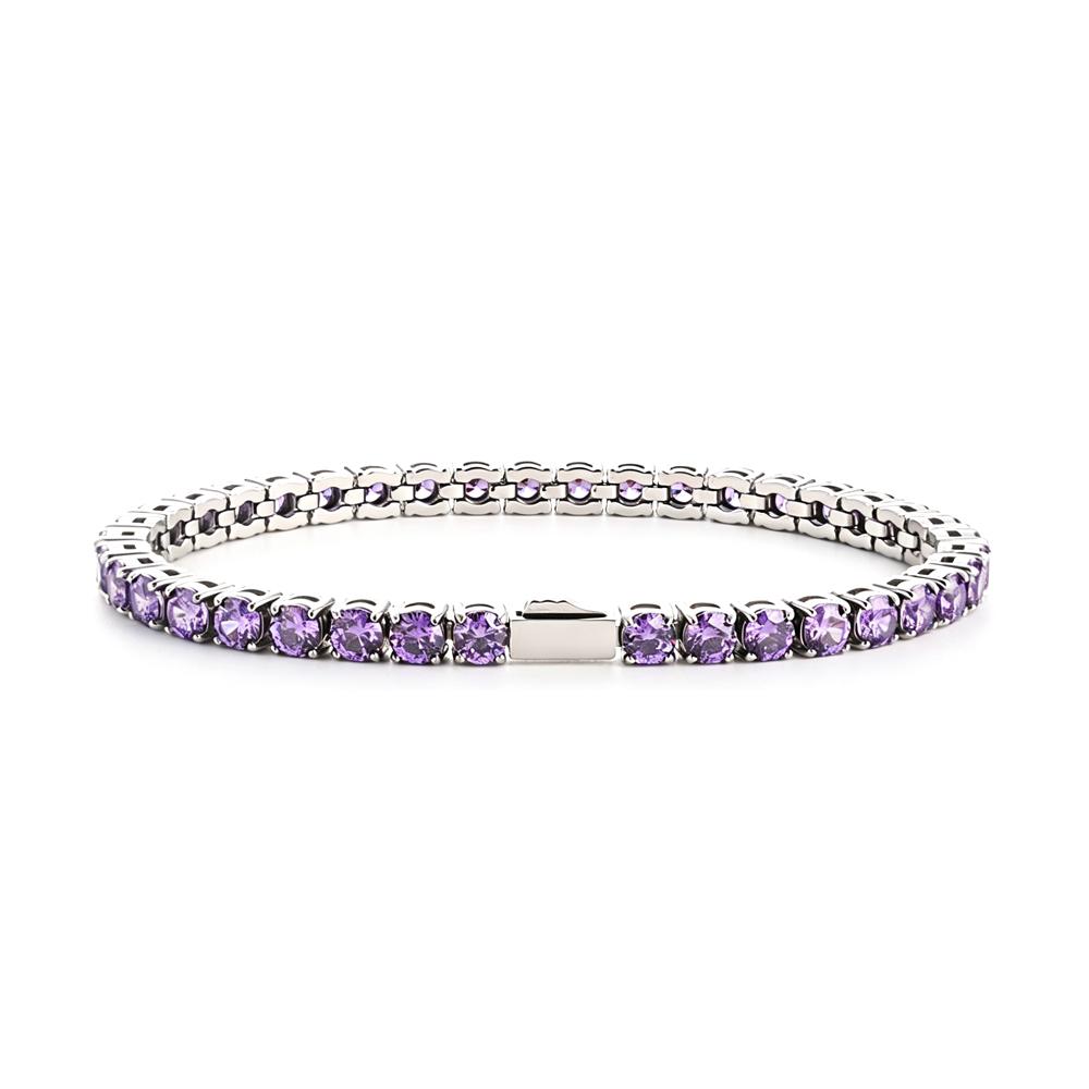 Multi-colored fashionable 4mm wide tennis chain, zircon sparkling hip-hop style exquisite jewelry bracelet for men and women