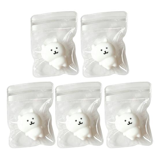 3/4/5/6Pcs Mini Bear Stress Relief Toy, Cartoon White Bear Squeeze Toy, Slow Rebound Bear Sensory Toy for Kids Adults, Party Favors