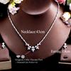 CWWZircons Gorgeous Cubic Zirconia Paved Fashion Pearl Party Wedding Necklace and Earrings Jewelry Sets for Women Accessory T637