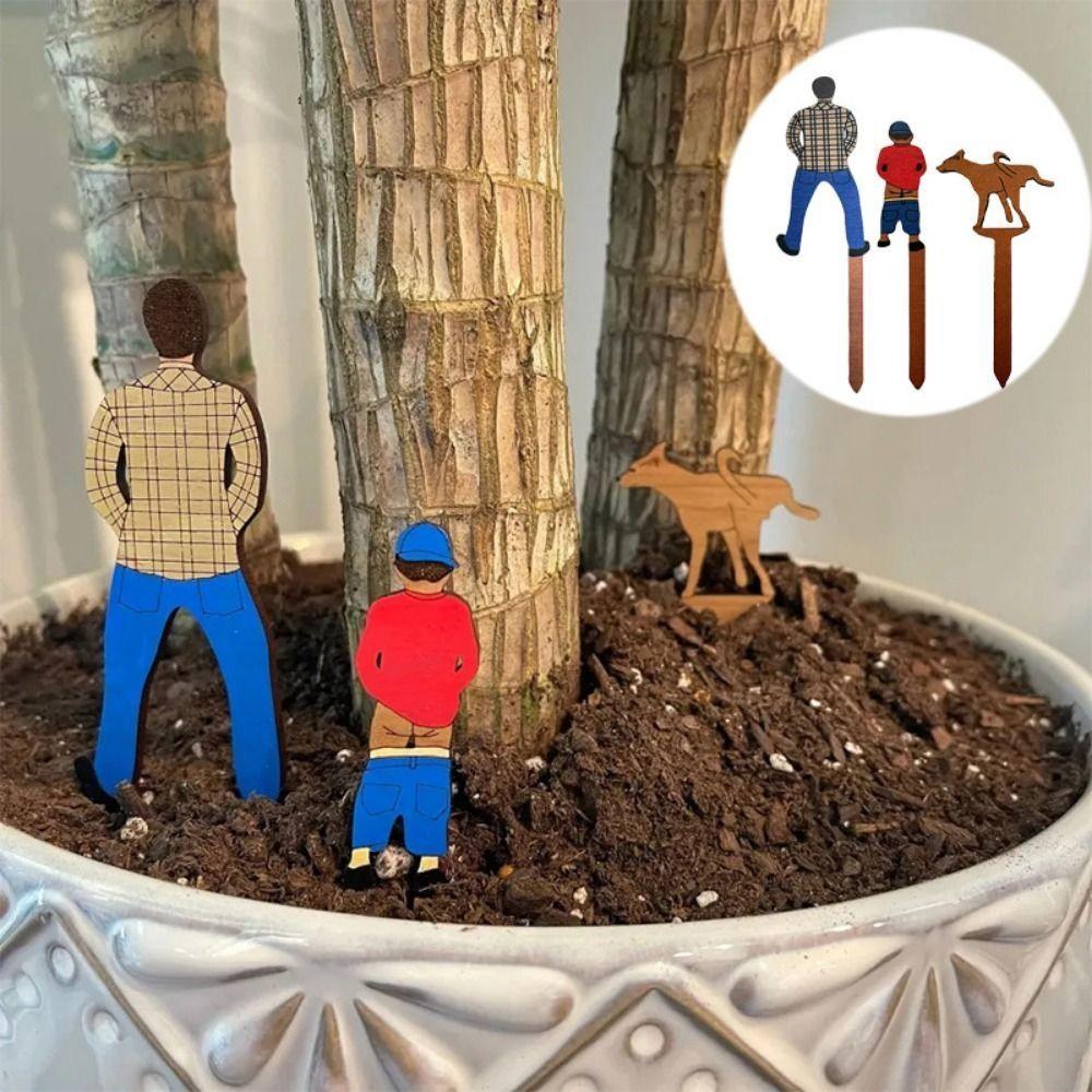 

3 шт. легко устанавливаемые украшения для цветочных горшков папа, сын и собака знаки для цветочных горшков на открытом воздухе