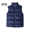 Men Waistcoat Stand Collar Sleeveless Vest Coat with Pockets Zipper Closure Warm Comfortable Down Waistcoat