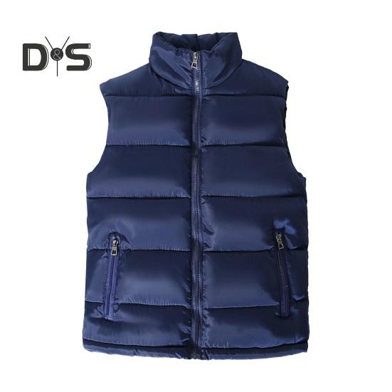 Men Waistcoat Stand Collar Sleeveless Vest Coat with Pockets Zipper Closure Warm Comfortable Down Waistcoat