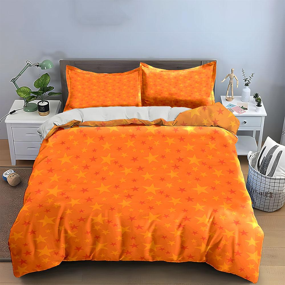 Star Pattern Decoration Set Soft Comfortable Duvet Cover Bedding Set Included 1*Duvet Cover & 2*Pillowcases, Gift