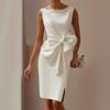 2025 Cross-border European & American Women's Bow Decor Short Dress