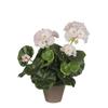 Plante Artificielle - Mica Decorations - Géranium - H34 X Ø20 Cm - Blanc, Rose - Sans Entretien