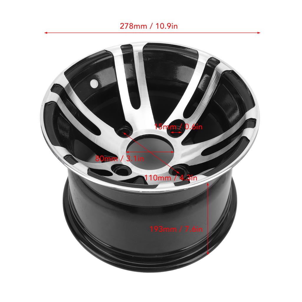 1Pc 10 Inch ATV Wheel Rim Universal High Strength ATV Aluminum Alloy Rim for Go Karts Golf Cart