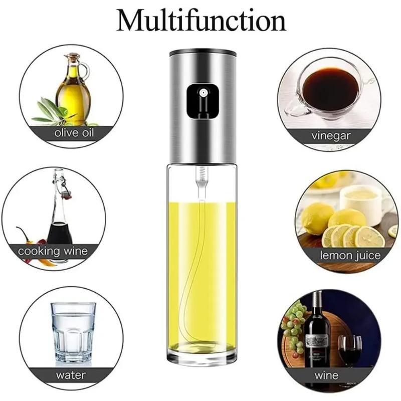 100ML Atomizing Oil Pot Spray Bottle Kitchen Household BBQ Oil Control Press Type Oil Supplies Glass Bottle for Kitchen Water