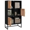 VidaXL Buffet haut noir 70x35x125 cm bois d'ingénierie, buffet, meuble de rangement, placard, armoire, meuble de salon, 352137
