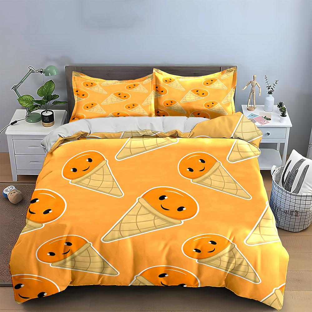 Sweet Smiles, Cozy Cones. Bedding Sets Duvet Covers Pillowcases(1* Duvet Cover 2* Pillowcases Without Duvet Insert)